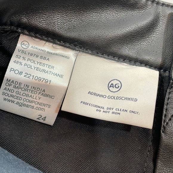AG Adriano Goldschmied Alexxis Faux Leather Jean Size 24 Super Black Revolve - Picture 13 of 16